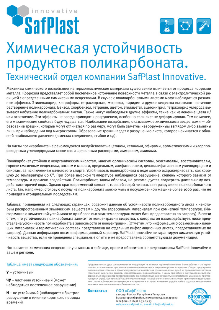 Сертификат химической устойчивости Сертификат химической устойчивости